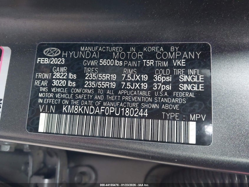 2023 Hyundai Ioniq 5 Sel VIN: KM8KNDAF0PU180244 Lot: 44155476