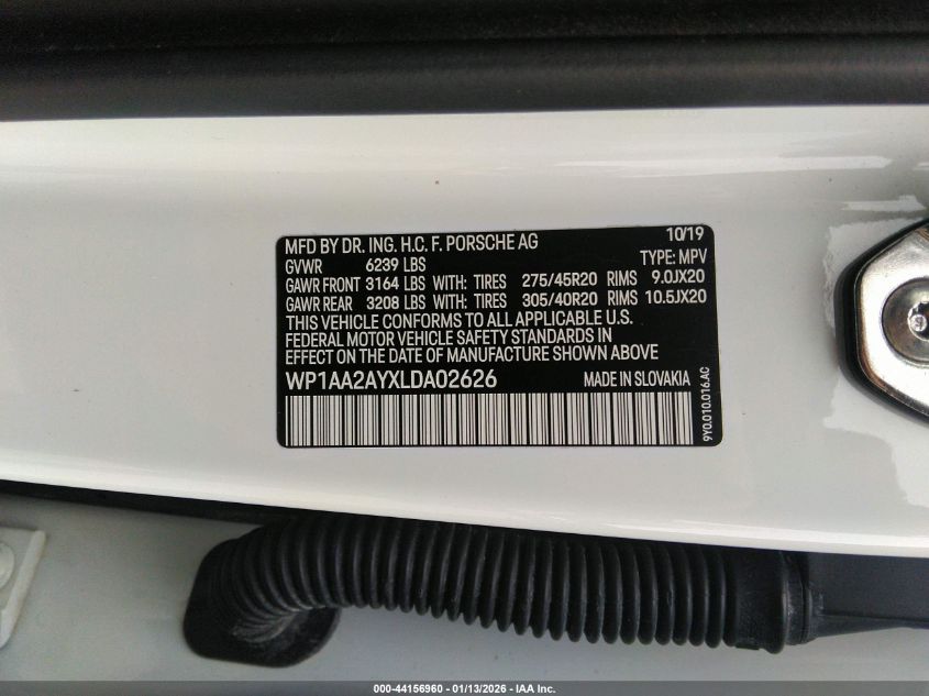 2020 Porsche Cayenne - WP1AA2AYXLDA02626