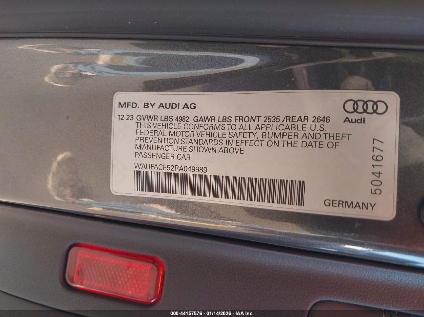 2024 Audi A5 Sportback - WAUFACF52RA049989