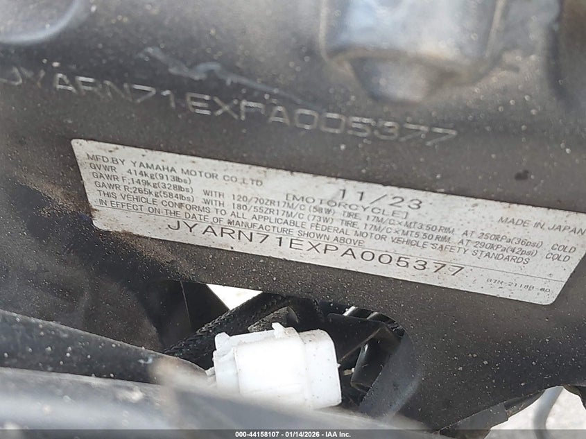 2023 Yamaha Mt09 VIN: JYARN71EXPA005377 Lot: 44158107