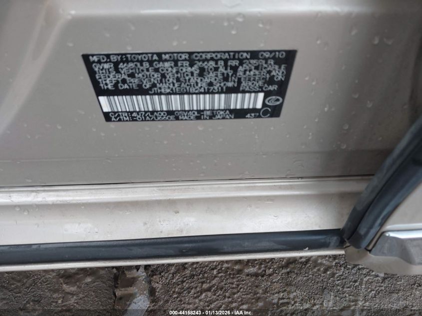 2011 Lexus Es 350 VIN: JTHBK1EG1B2417311 Lot: 44158243