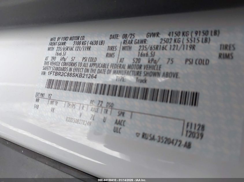 2025 Ford Transit-250 - 1FTBR2C88SKB21264