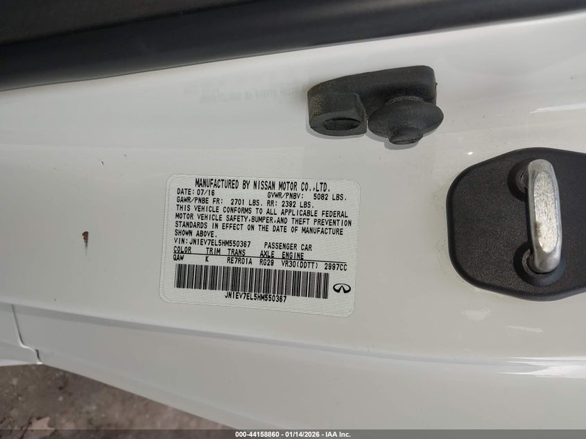 VIN JN1EV7EL5HM550367 2017 INFINITI Q60 3.0T PREMIUM