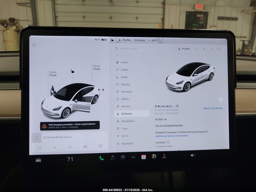 2021 Tesla Model 3 Long Range Dual Motor All-Wheel Drive VIN: 5YJ3E1EB2MF901991 Lot: 44160922