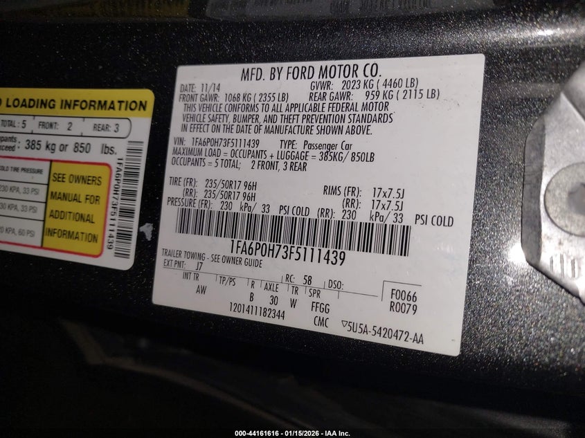 VIN 3FA6P0H79HR375412 2017 FORD FUSION SE