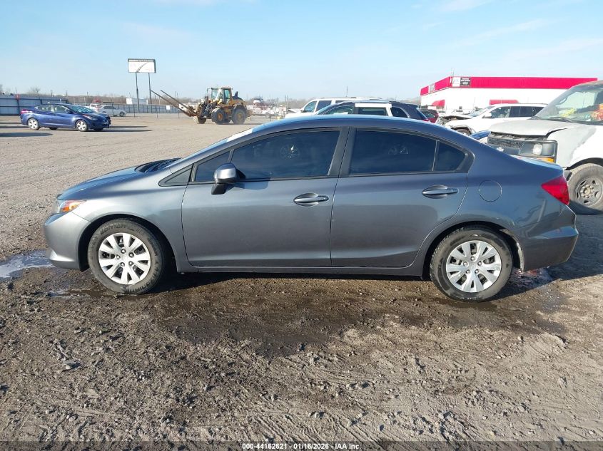 2012 Honda Civic Lx VIN: 19XFB2F5XCE106633 Lot: 44162621