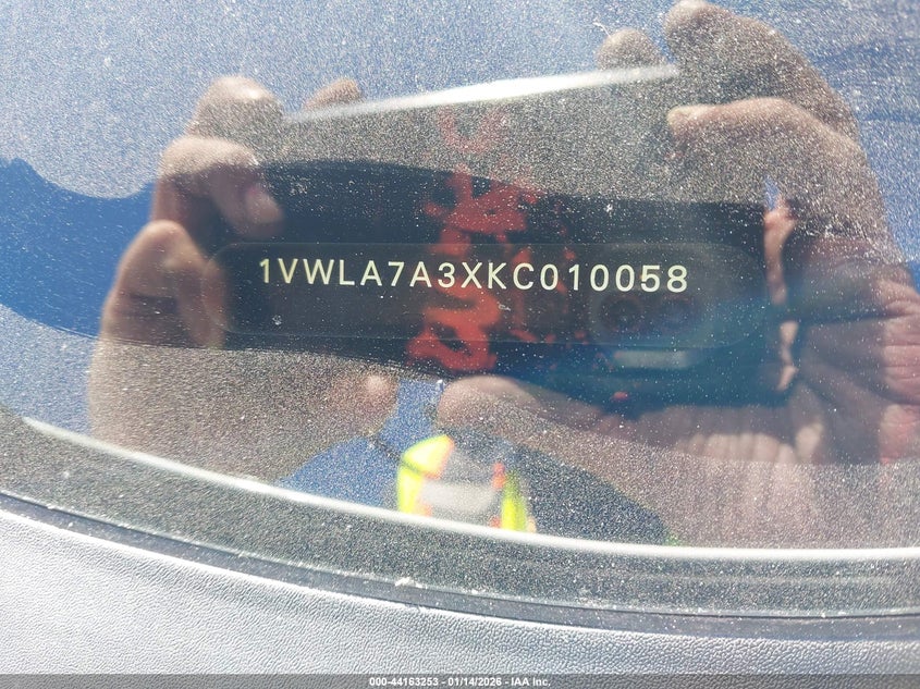 2019 Volkswagen Passat 2.0T Wolfsburg Edition VIN: 1VWLA7A3XKC010058 Lot: 44163253