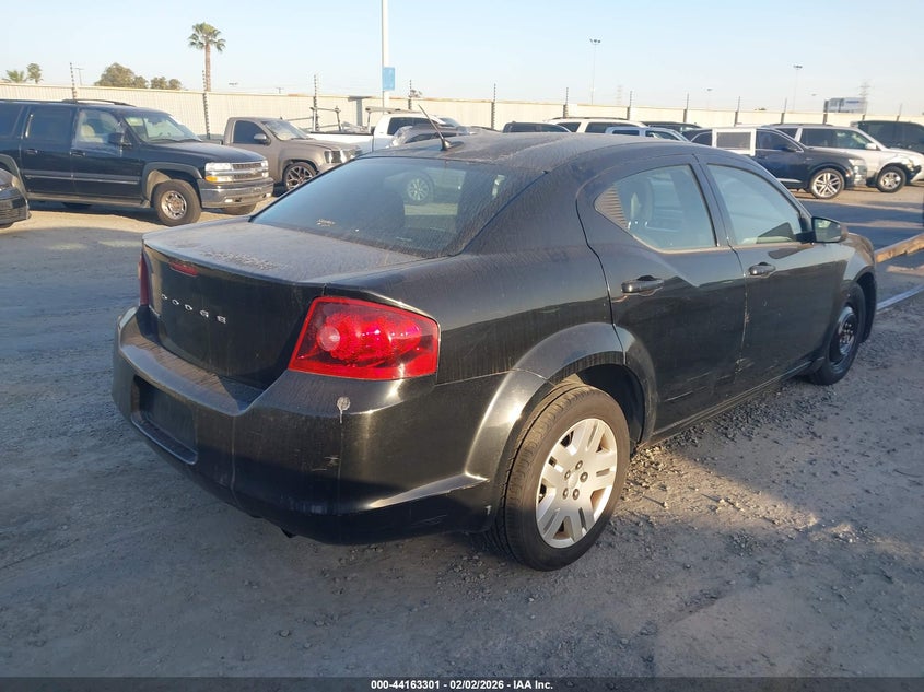 Vin: 1c3cdzabxdn506213, lot: 44659247, dodge avenger se 20134