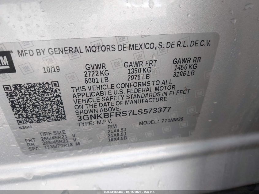 2020 Chevrolet Blazer Fwd Premier VIN: 3GNKBFRS7LS573377 Lot: 44165489