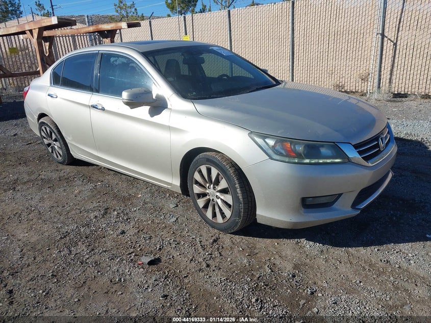 2014 HONDA ACCORD Gold VIN: 1HGCR3F86EA031161