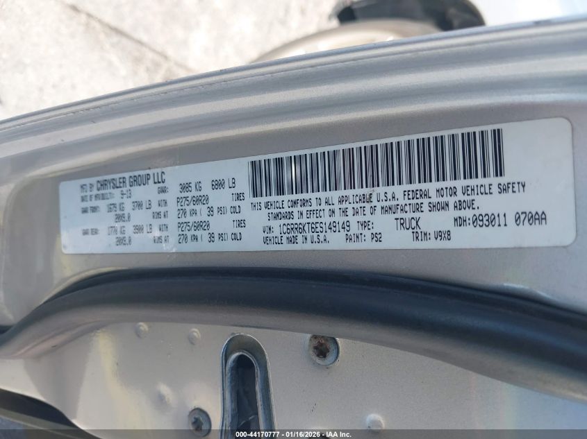 2014 Ram 1500 Express VIN: 1C6RR6KT6ES149149 Lot: 44170777