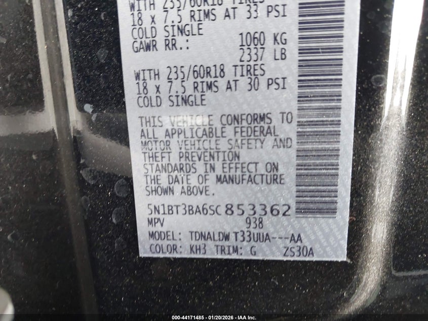 VIN 5N1BT3BA6SC853362 2025 NISSAN ROGUE SV FWD