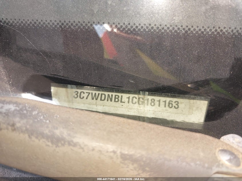 2012 Ram 5500 Chassis St/Slt VIN: 3C7WDNBL1CG181163 Lot: 44171641