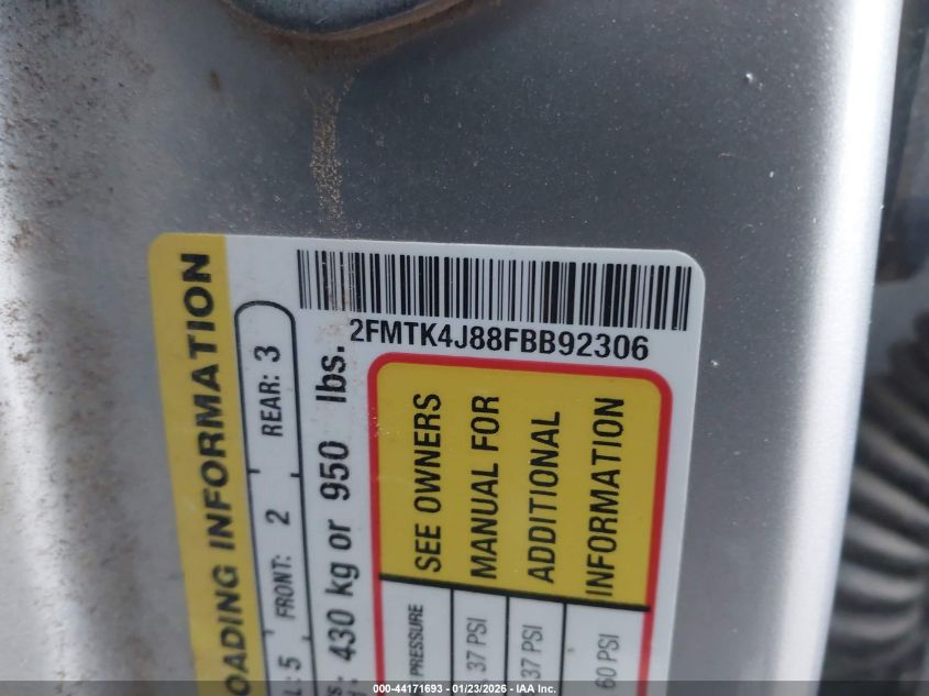 2015 Ford Edge Sel VIN: 2FMTK4J88FBB92306 Lot: 44171693