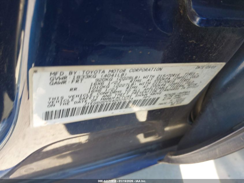 2004 Toyota Rav4 VIN: JTEGD20VX40005024 Lot: 44171918