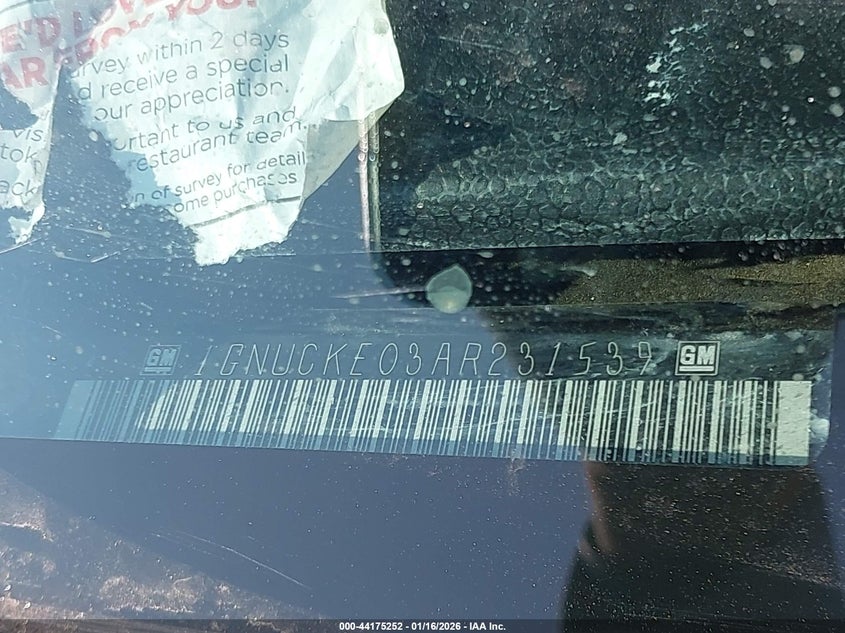 2010 Chevrolet Suburban 1500 Ltz VIN: 1GNUCKE03AR231539 Lot: 44175252