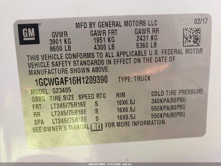 2017 Chevrolet Express 2500 Work Van