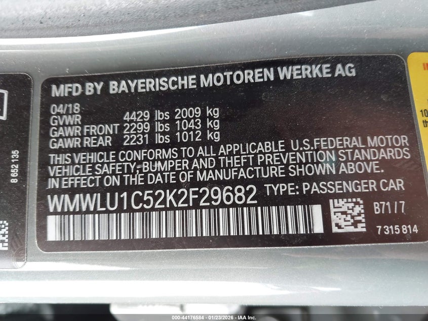 2019 Mini Clubman Cooper VIN: WMWLU1C52K2F29682 Lot: 44176584