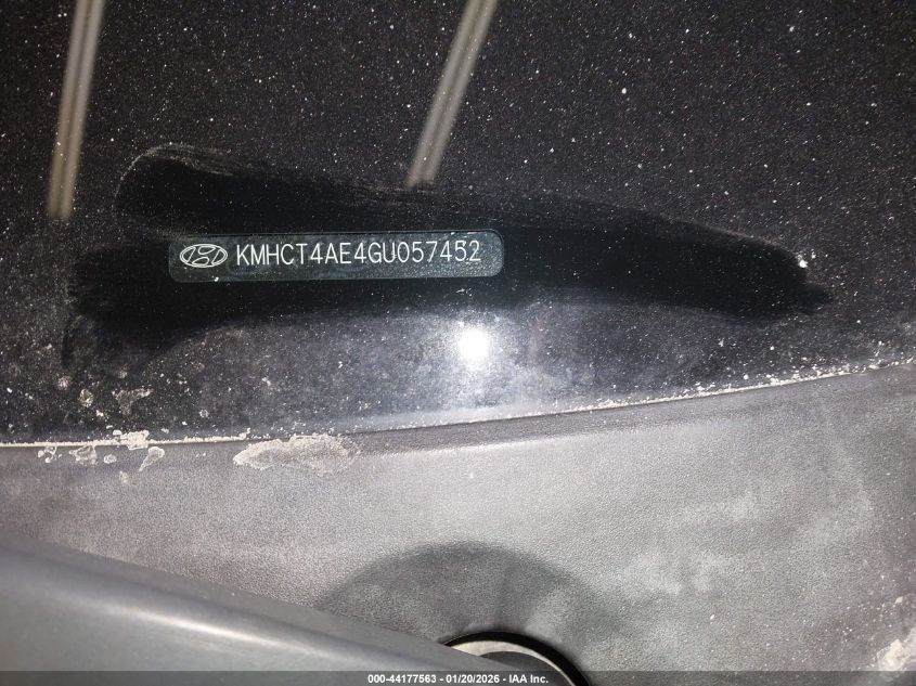 2016 Hyundai Accent Se VIN: KMHCT4AE4GU057452 Lot: 44177563