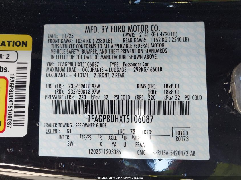 2026 Ford Mustang - 1FAGP8UHXT5106087