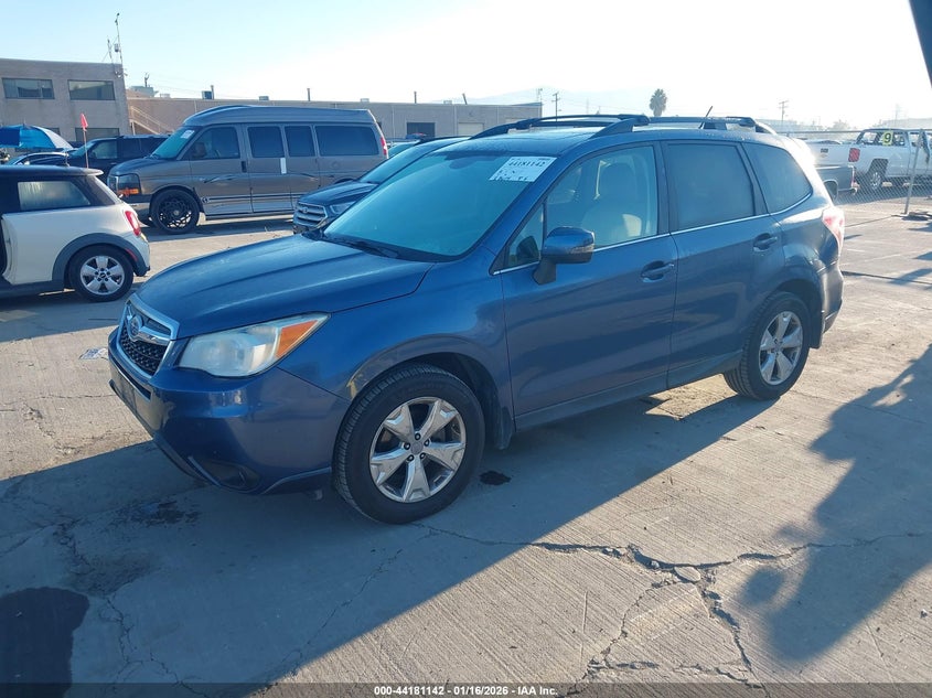 Vin: jf2sjapc7eh521092, lot: 44677133, subaru forester 2.5i touring 20142