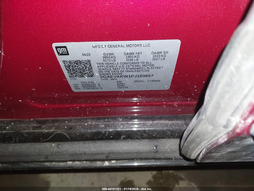 2023 Buick Enclave Essence Awd VIN: 5GAEVAKW1PJ103657 Lot: 44181321