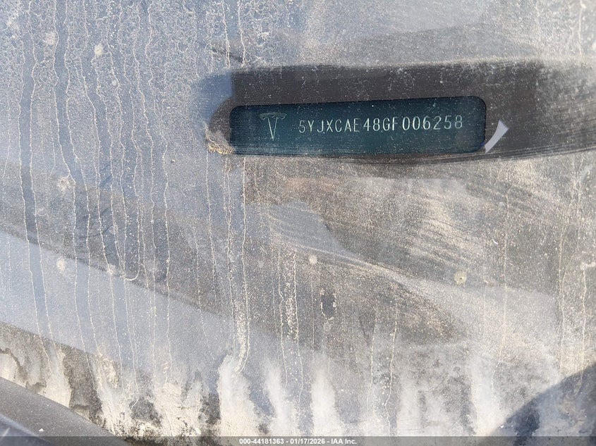 2016 Tesla Model X 60D/P100D/P90D VIN: 5YJXCAE48GF006258 Lot: 44181363