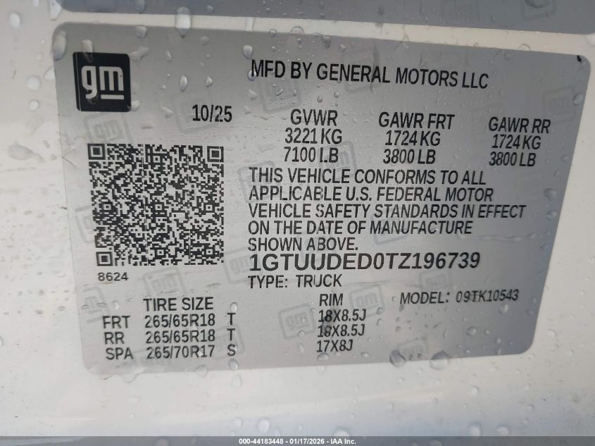 2026 GMC Sierra 1500 - 1GTUUDED0TZ196739