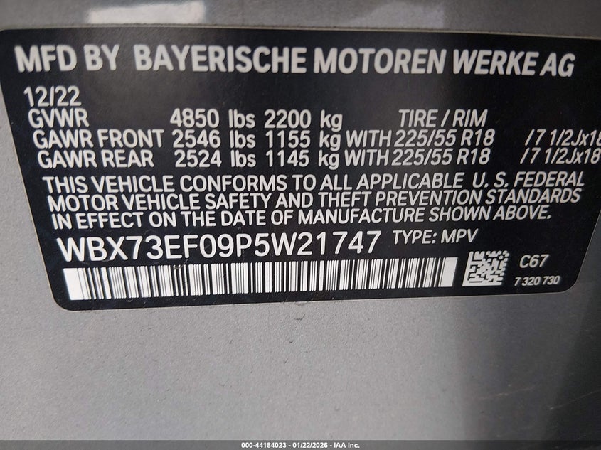 VIN WBX73EF09P5W21747 2023 BMW X1 XDRIVE28I