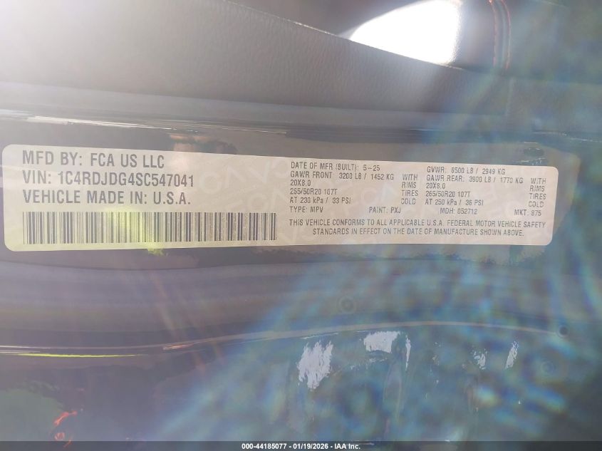 2025 Dodge Durango - 1C4RDJDG4SC547041