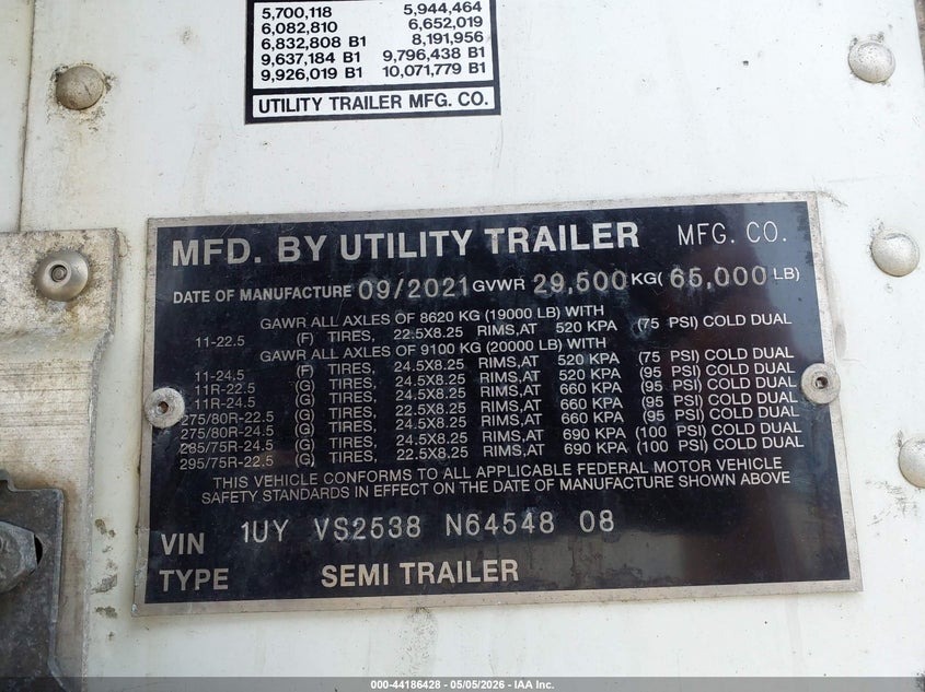 2022 OTHER UTILITY TRAILER MFG UNKNOWN VAN N/A