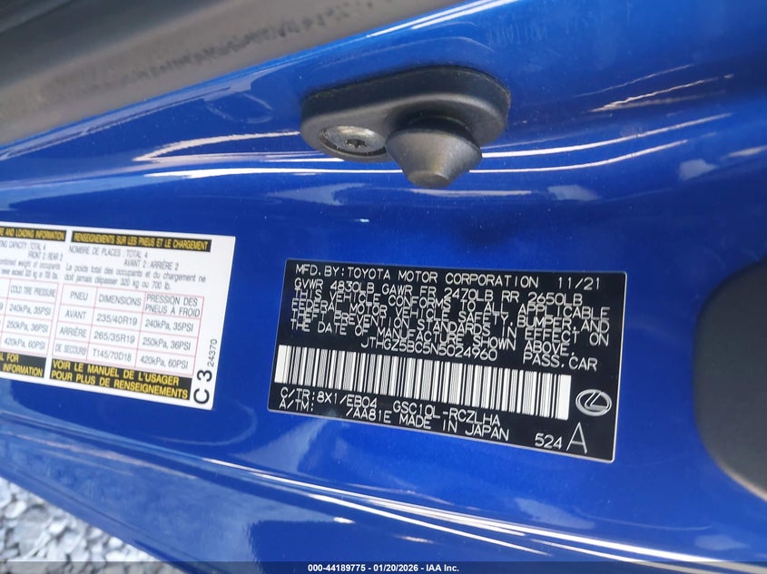 2022 Lexus Rc 350 F Sport VIN: JTHGZ5BC5N5024960 Lot: 44189775