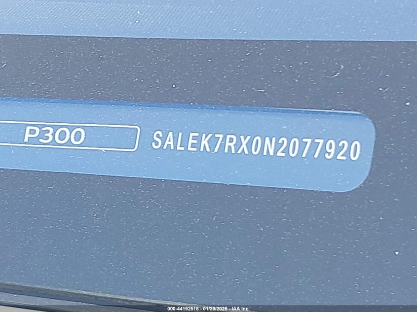 2022 Land Rover Defender 110 Standard VIN: SALEK7RX0N2077920 Lot: 44192516