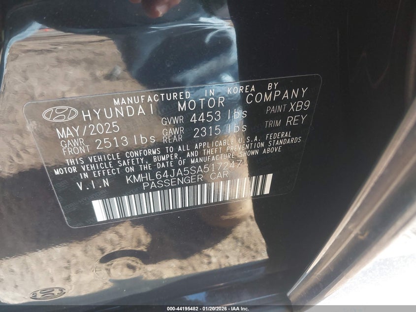 VIN KMHL64JASSA517247 2025 HYUNDAI SONATA SEL