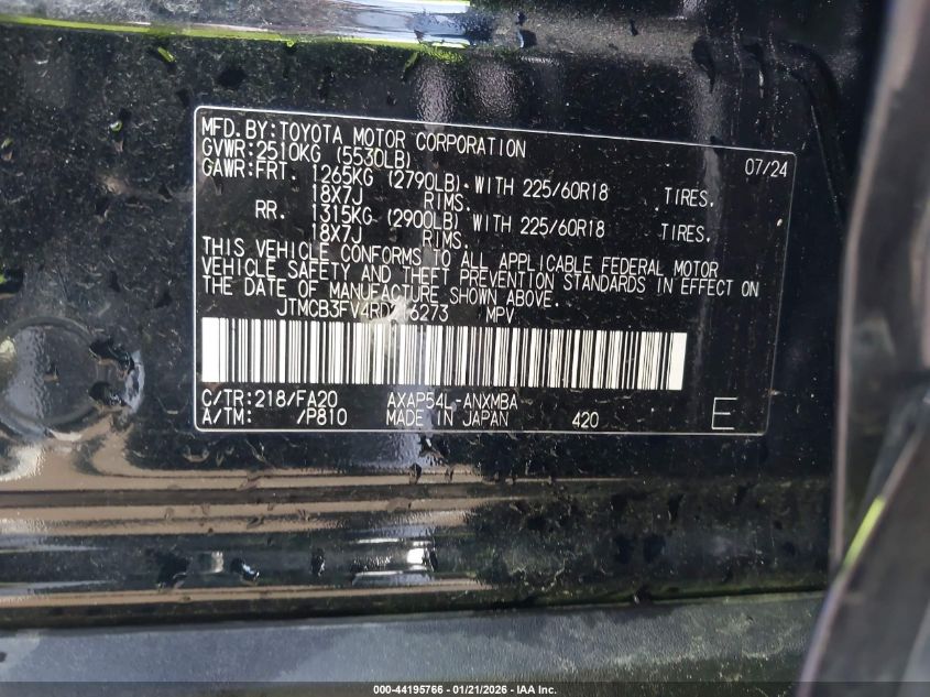 2024 Toyota Rav4 Prime Se VIN: JTMCB3FV4RD216273 Lot: 44195766