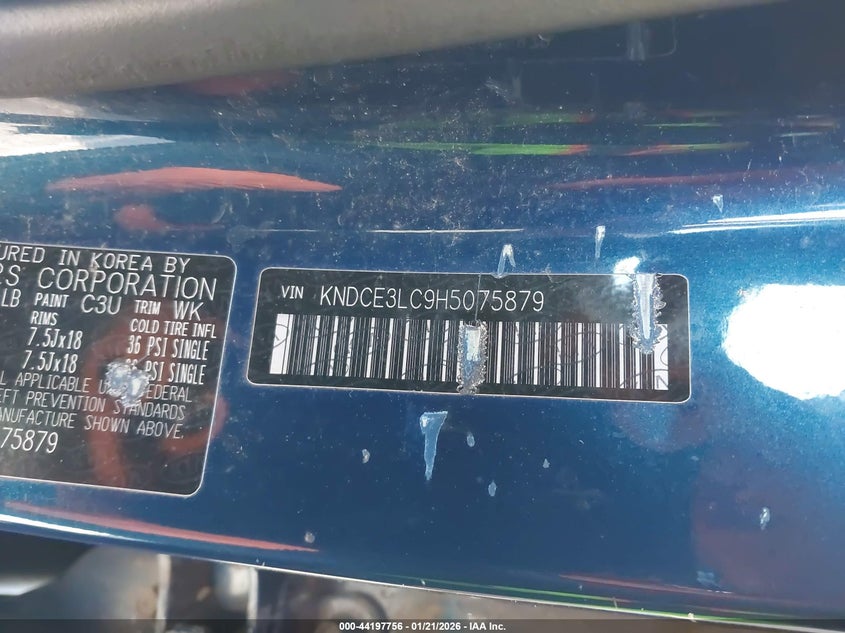 VIN KNDCE3LC9H5075879 2017 KIA NIRO TOURING