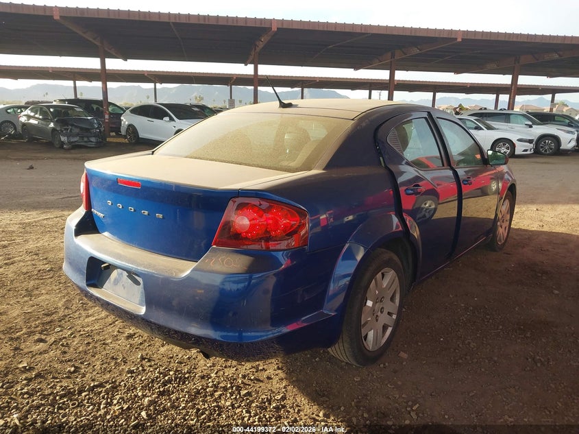 Vin: 1c3cdzab1dn756732, lot: 44695373, dodge avenger se 20134