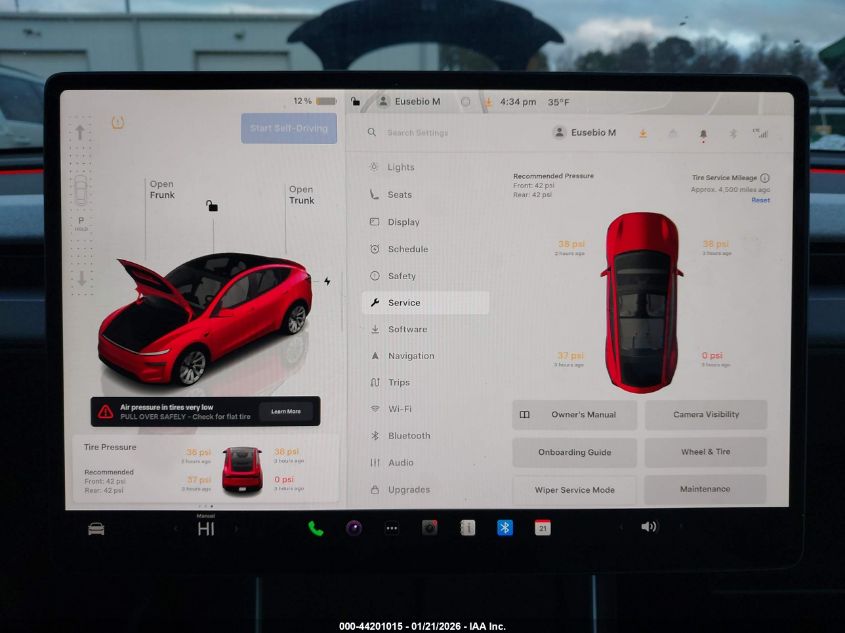 2026 Tesla Model Y Premium Rear-Wheel Drive/Standard Rear-Wheel Drive VIN: 7SAYGDED5TA433269 Lot: 44201015