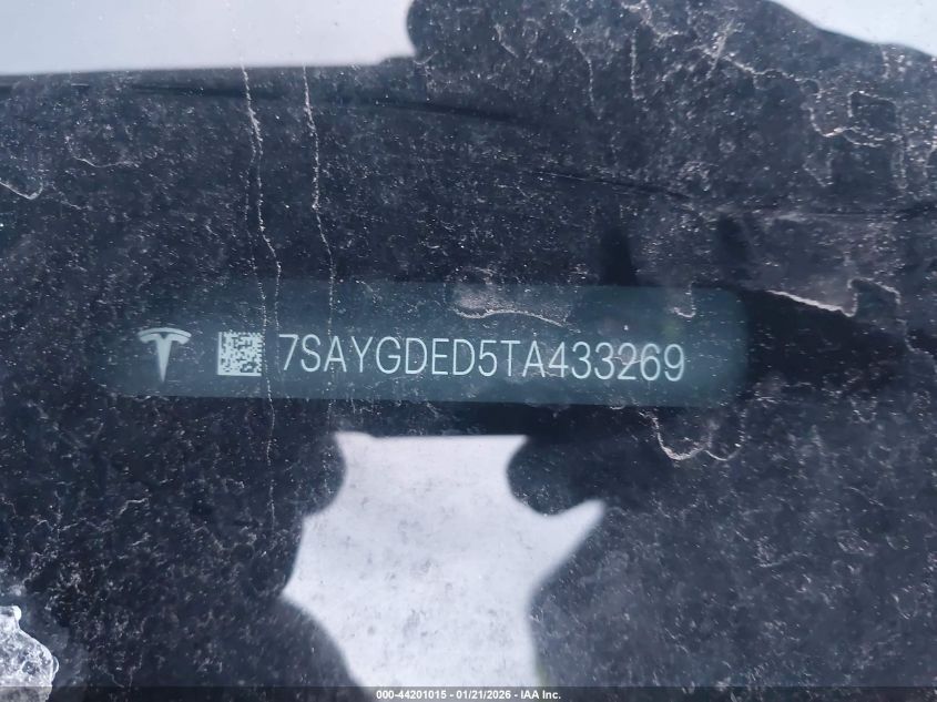 2026 Tesla Model Y Premium Rear-Wheel Drive/Standard Rear-Wheel Drive VIN: 7SAYGDED5TA433269 Lot: 44201015