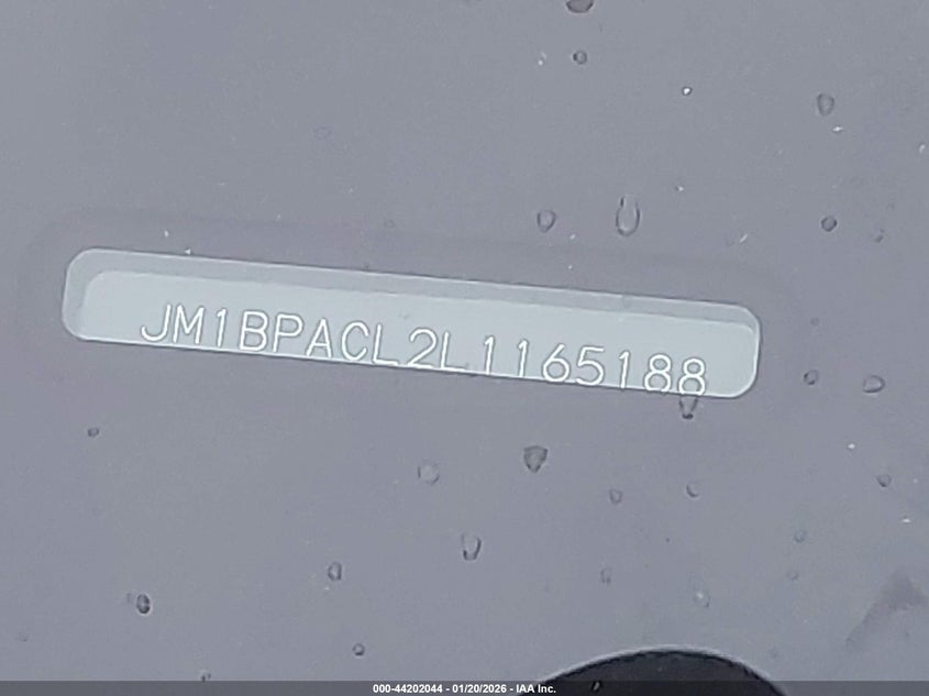 VIN JM1BPACL2L1165188 2020 MAZDA MAZDA3 SELECT PACKAGE