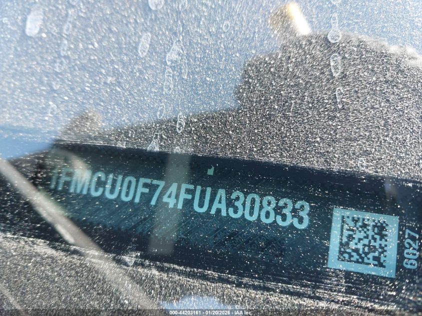 2015 Ford Escape S VIN: 1FMCU0F74FUA30833 Lot: 44203161