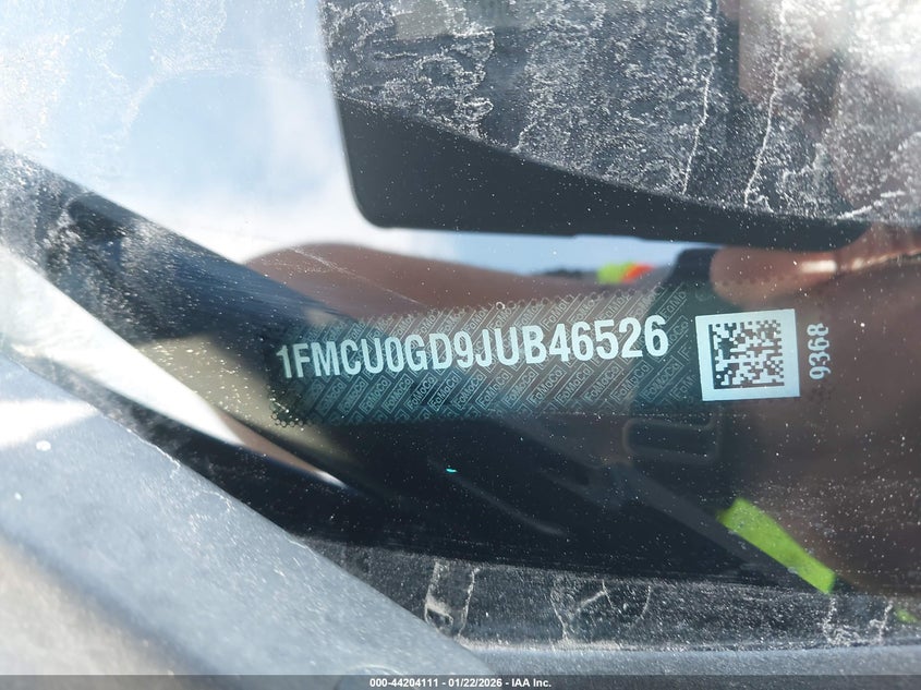 VIN 1FMCU0GD9JUB46526 2018 FORD ESCAPE SE