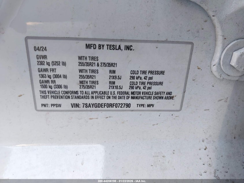 2024 TESLA MODEL Y SPORT UTILITY VEHICLE U U UX