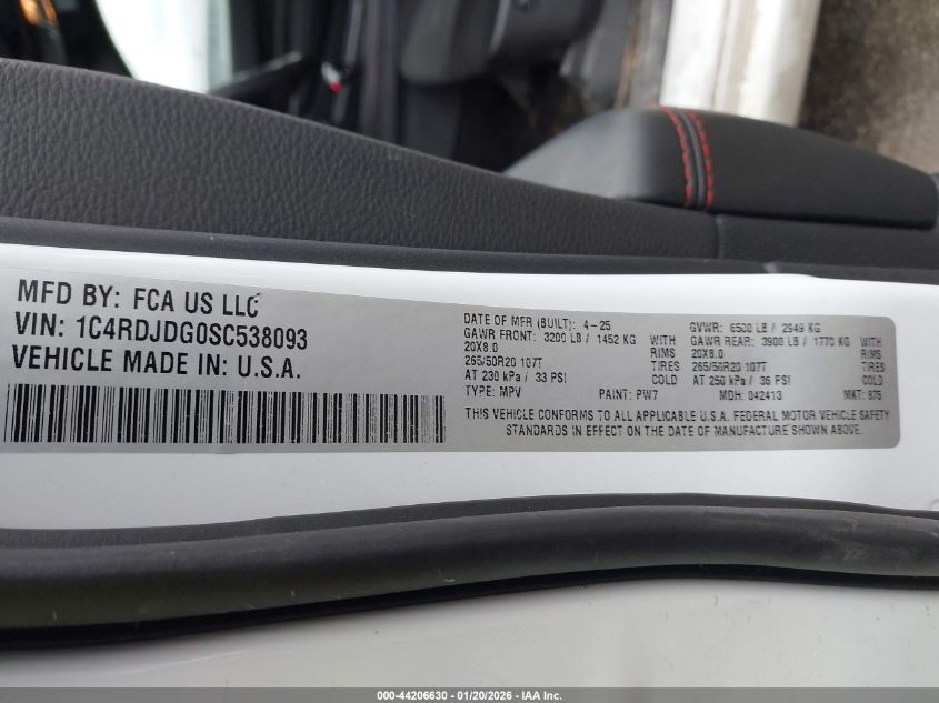 2025 Dodge Durango - 1C4RDJDG0SC538093