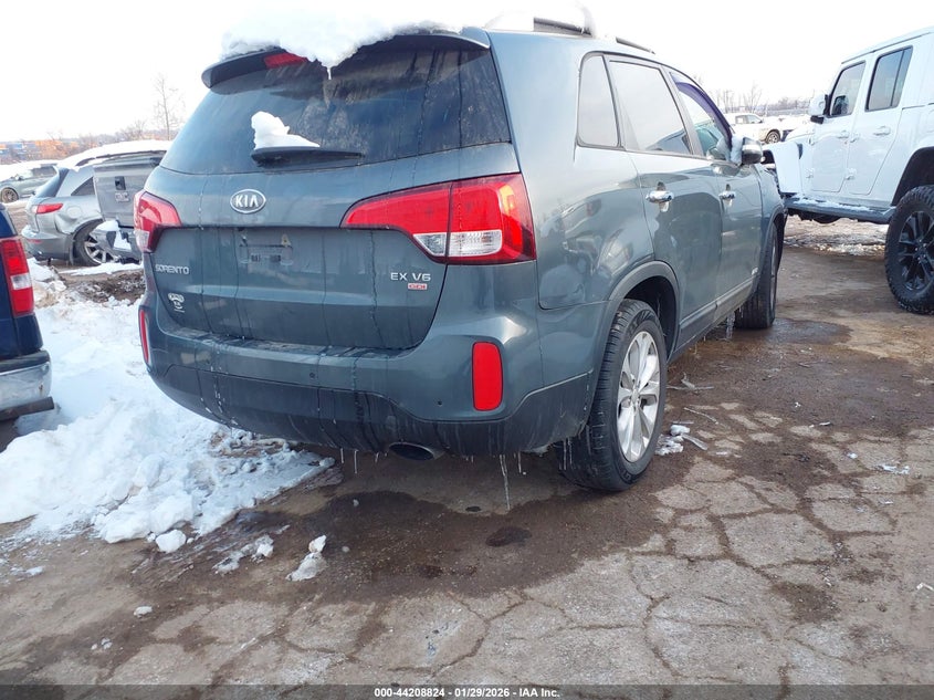 Vin: 5xykuda73eg480309, lot: 44704841, kia sorento ex v6 20144