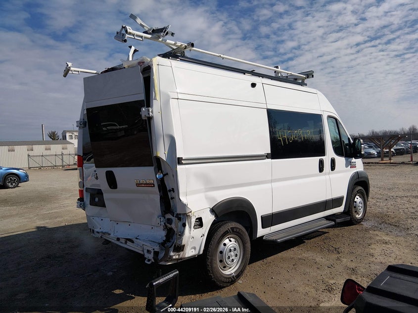 Vin: 3c6lrvbg1ne109633, lot: 44705207, ram promaster 1500 high roof 136 wb 20224
