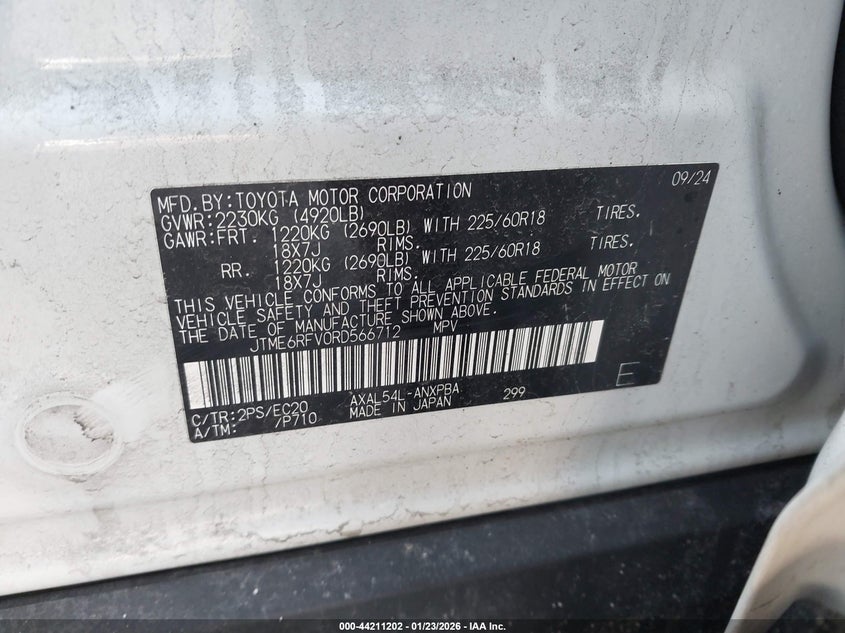 VIN JTME6RFV0RD566712 2024 TOYOTA RAV4 HYBRID XSE