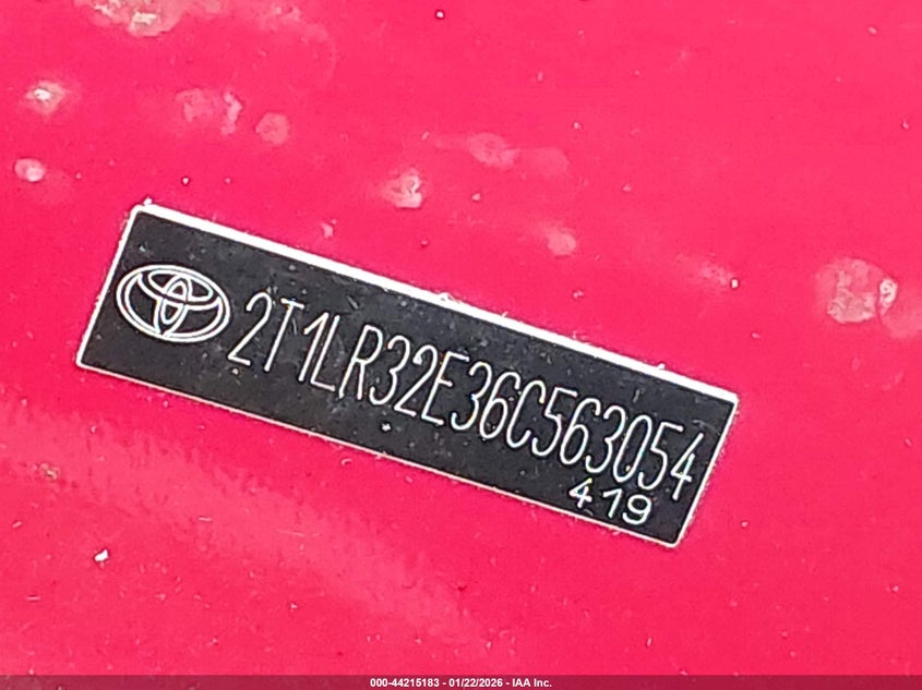 2006 Toyota Matrix Xr VIN: 2T1LR32E36C563054 Lot: 44215183
