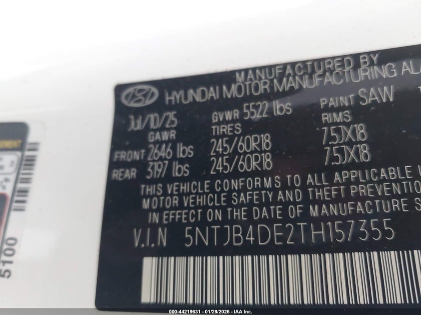 2026 HYUNDAI SANTA CRUZ TRUCK 2.5L I-4 DI, DOHC, VVT, 191HP