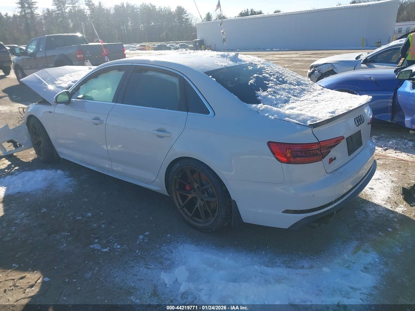 Vin: waub4af41ja003088, lot: 44715814, audi s4 3.0t premium plus 20183